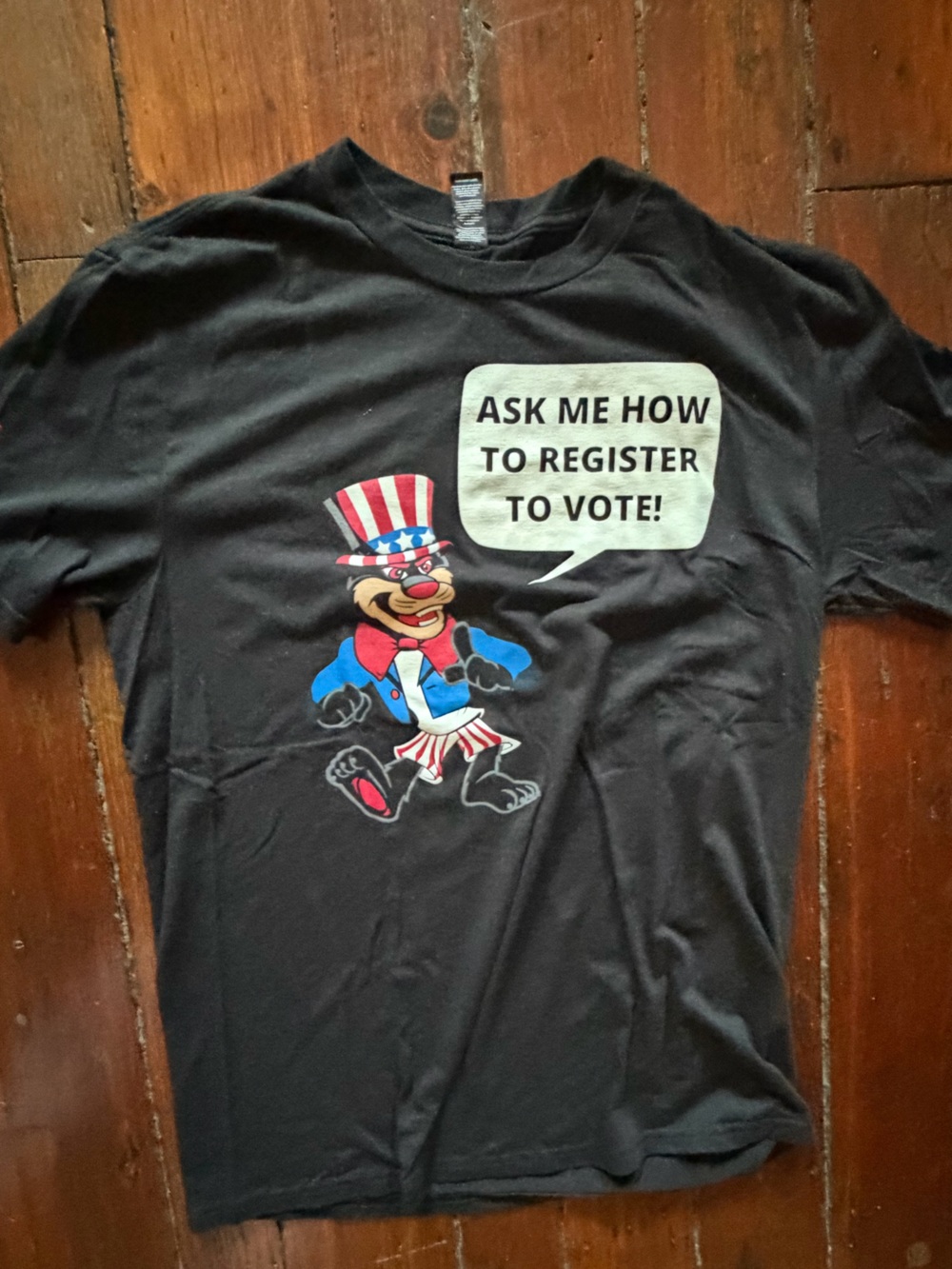 University of Cincinnati UC Bearcats “Ask Me How to Register to Vote” Black Tee